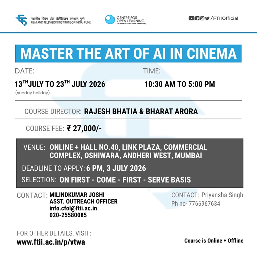 FTII Masterclass — Official Brochure — Master the Art of AI in Cinema