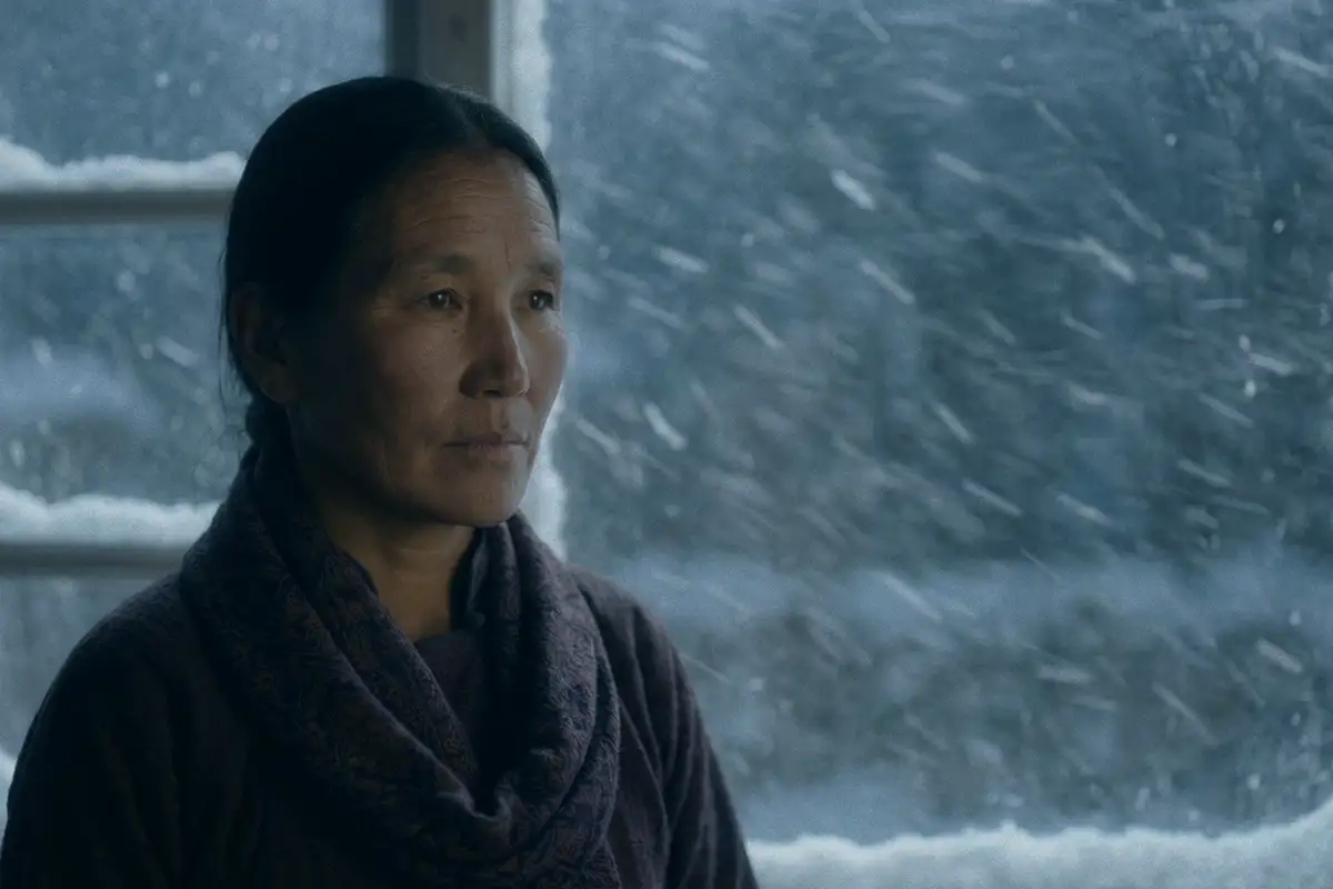 The lone figure approaching the Winter Help Shelter in the blizzard — The Last Shelter