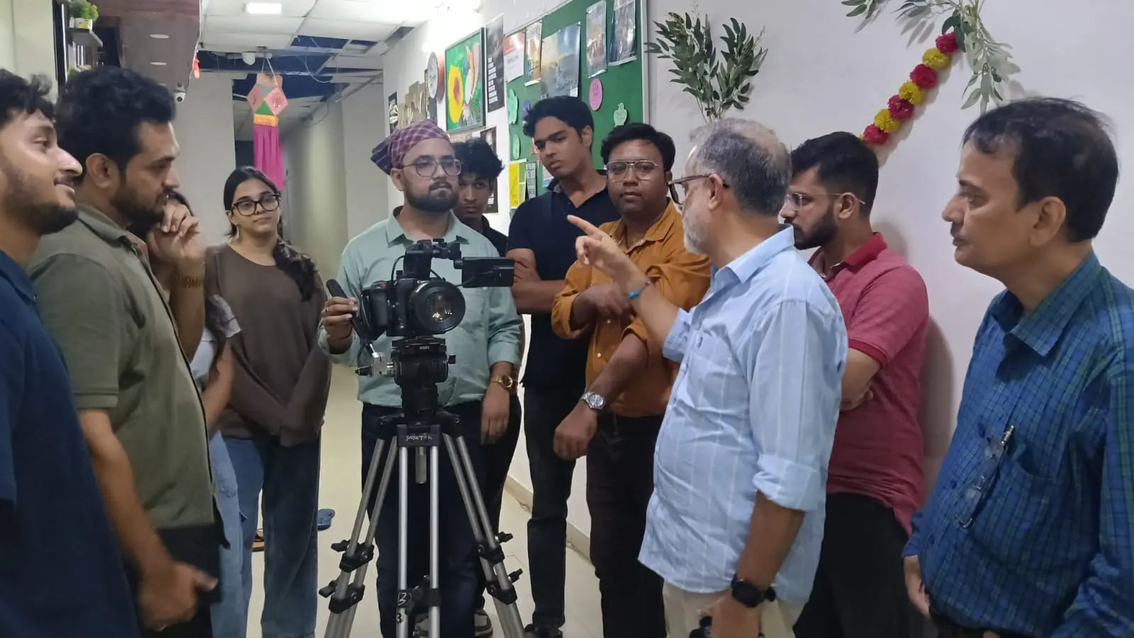 Camera handling demonstration with participants · FTII Digital Cinematography Workshop · Goregaon, Mumbai · 2026