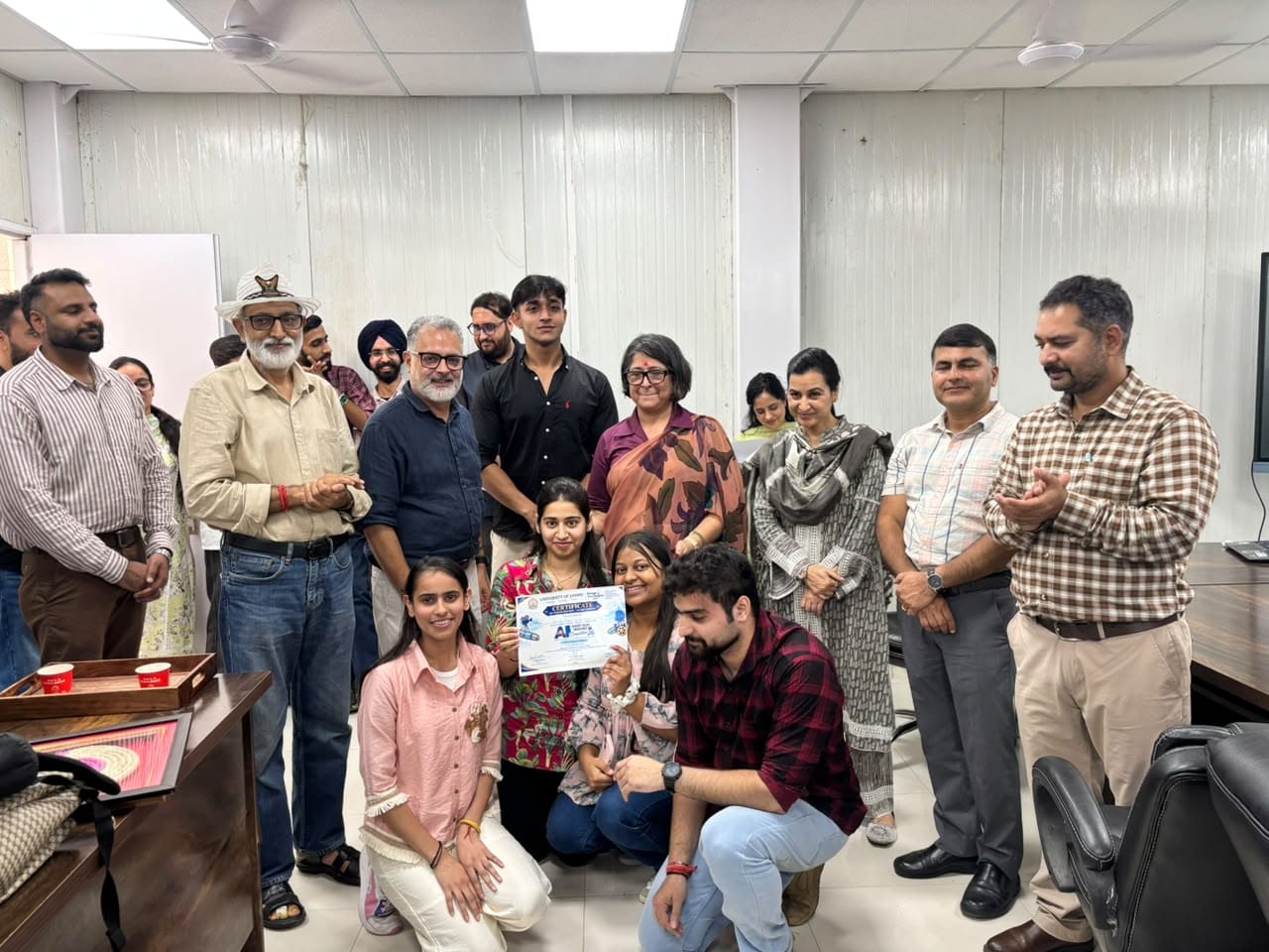 Certificate distribution · AI Cinema Hackathon winners · SIIEDC, University of Jammu · 25 September 2026